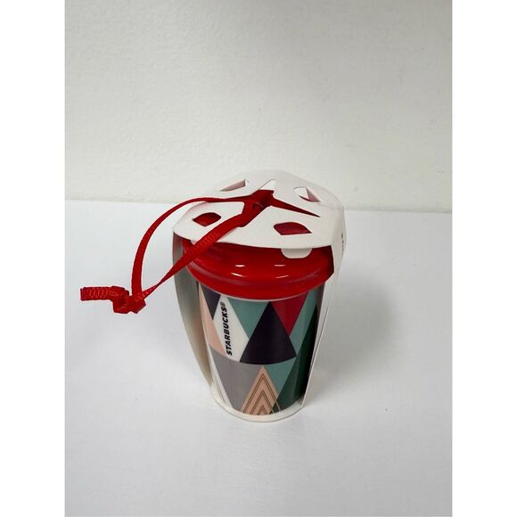 Starbucks 2017 Holiday Modern Trees Christmas Tree Ceramic Ornament - Picture 1 of 5
